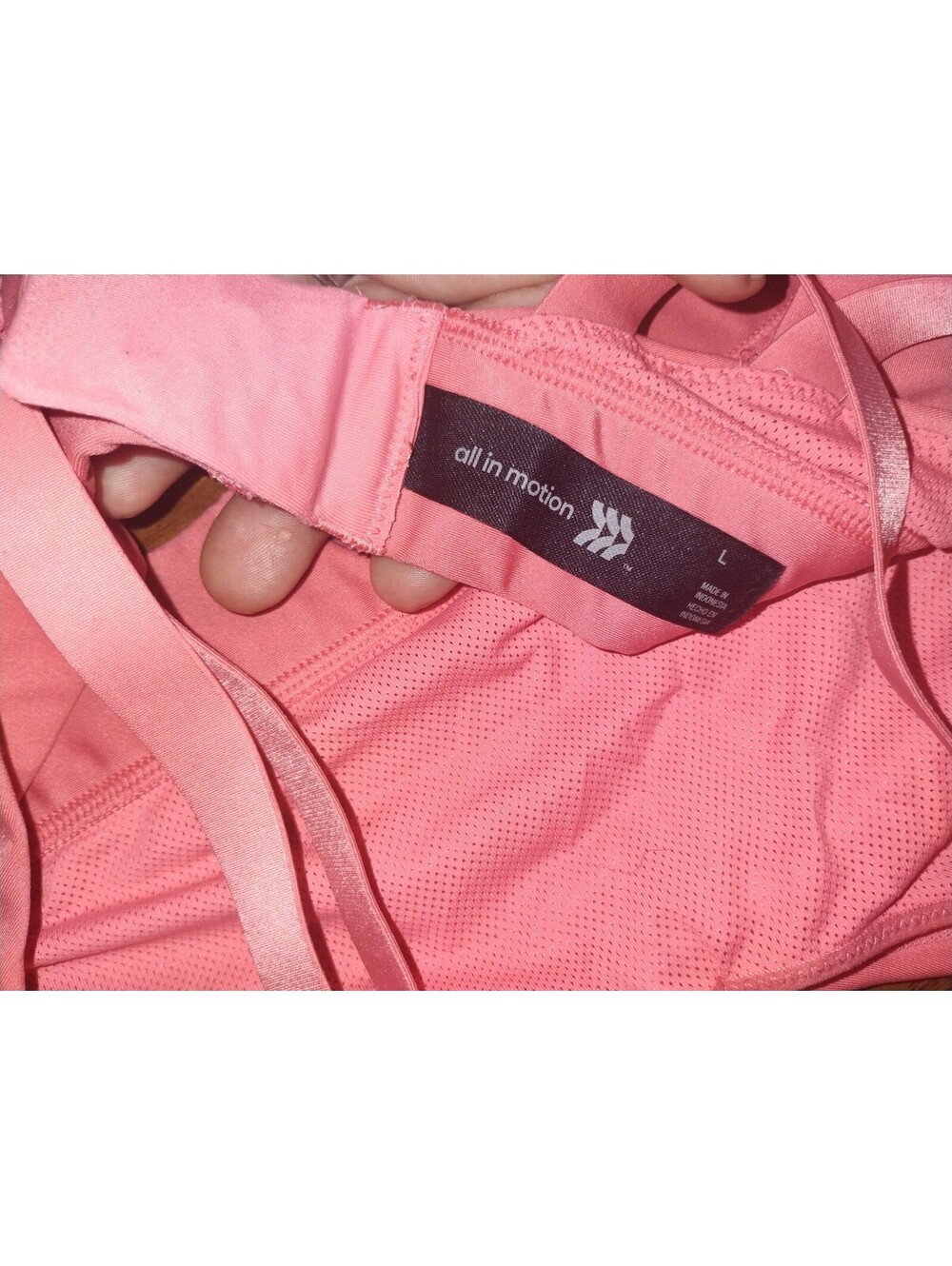 All in Motion Pink Adjustable Strap Sports Bra Size Large - Picture 2 of 8